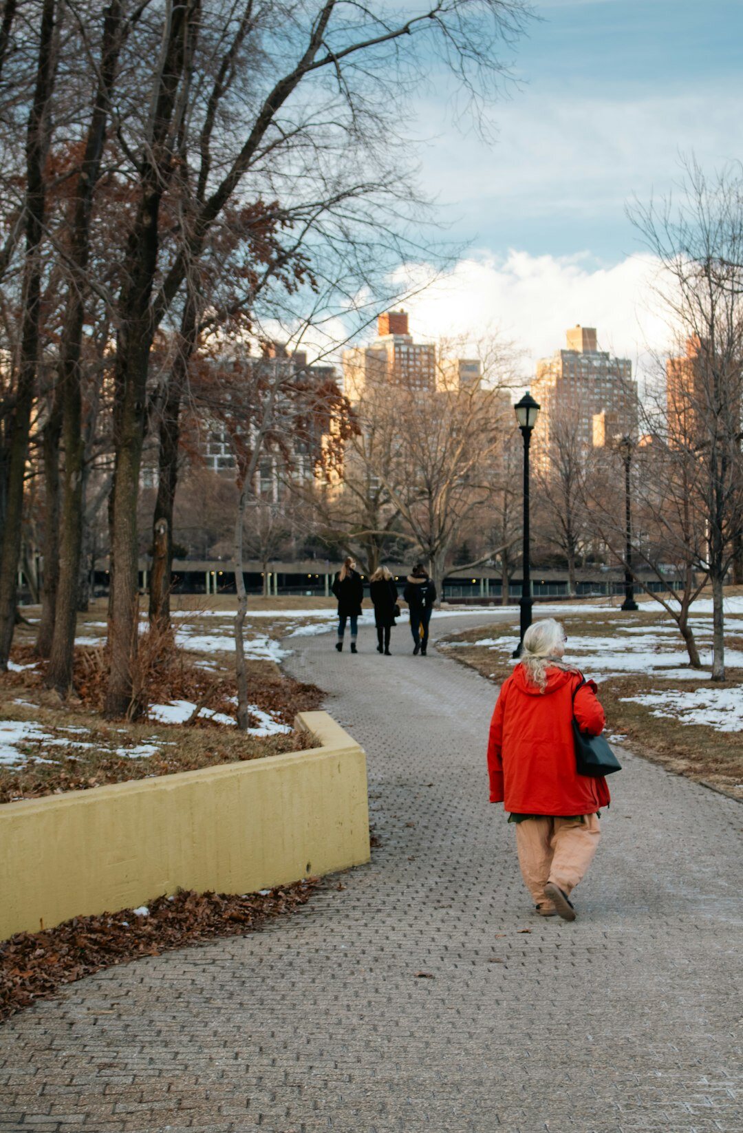 seniors walking in park